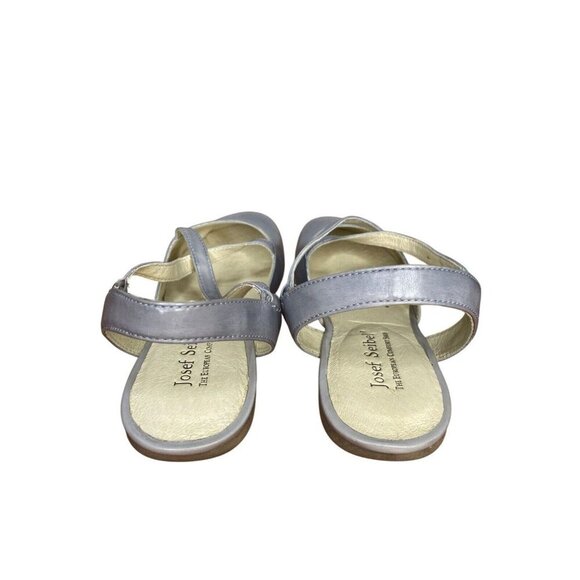 Josef Seibel Fiona 13 Light Blue Grey Leather Flats Cross-Strap & Slingback 37/6 - Picture 5 of 8